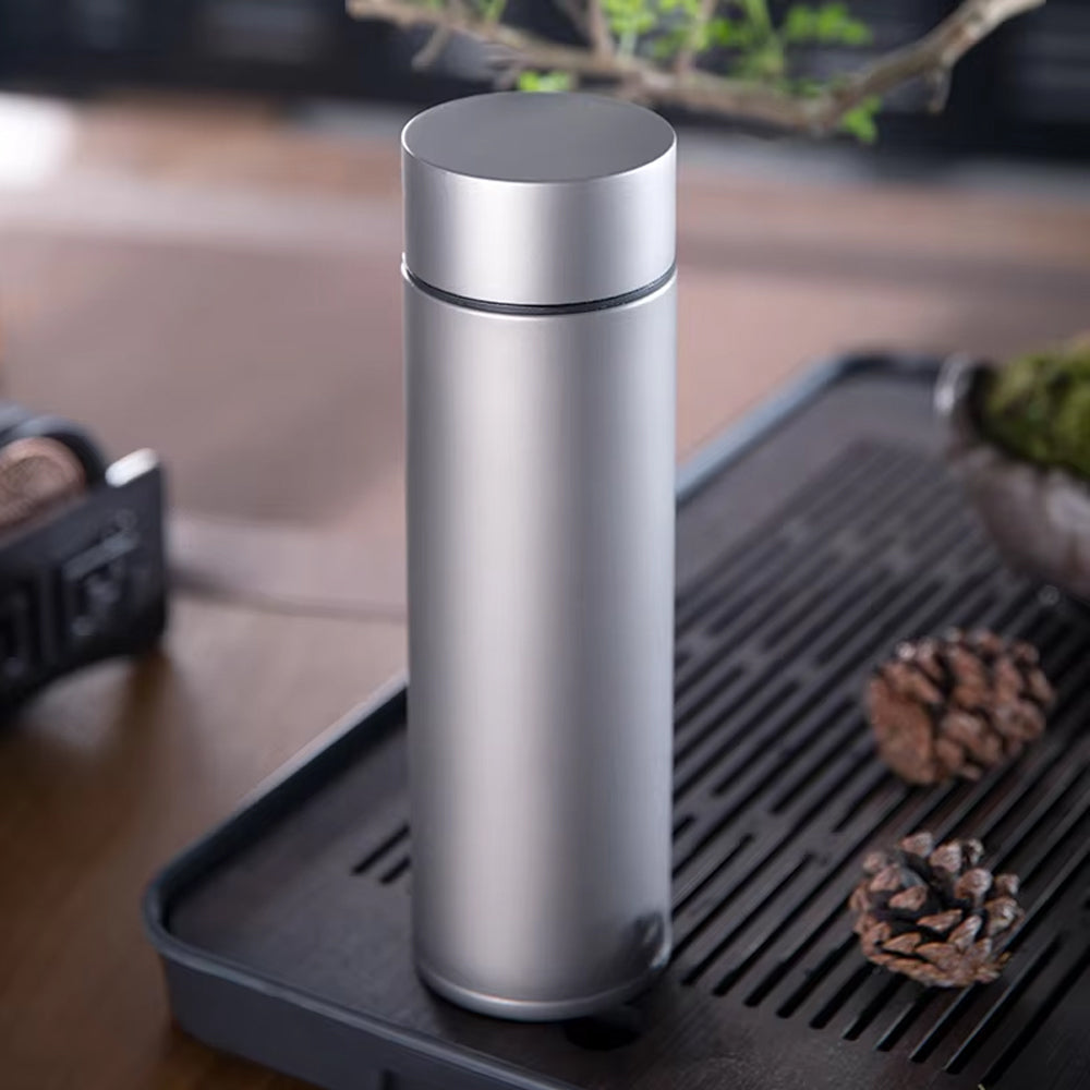 Double Wall Vacuum Pure Titanium Insulated Water Bottle, Lightweight Leakproof Titanium Thermos Flask for Office Travel Camping Coffee Tea