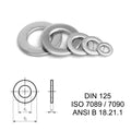 Pure Titanium Flat Washers DIN 125 Standard, Corrosion Resistant Titanium Plain Gaskets ISO 7089 ANSI B18.21.1 for Chemical Marine Industrial Fastening
